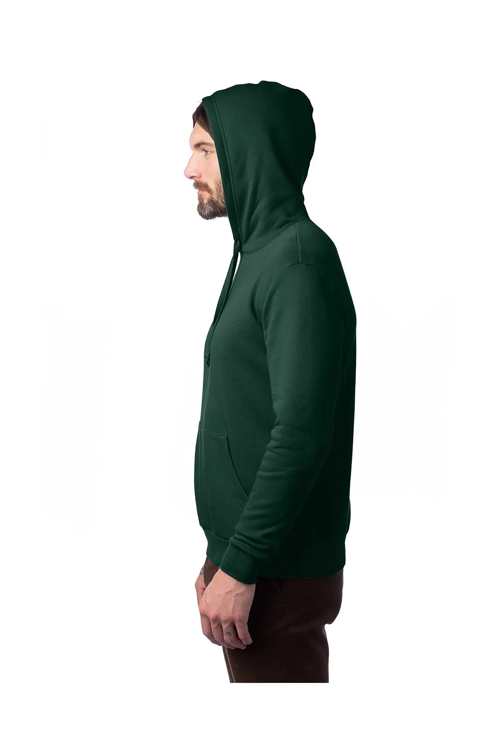 Alternative Mens Eco Cozy Fleece Hooded Sweatshirt Hoodie w/ Pouch Pocket - Varisty Green