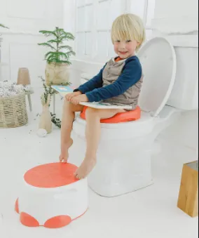 Baby Potty Trainer with detachable Toilet Seat & Step Stool, Coral