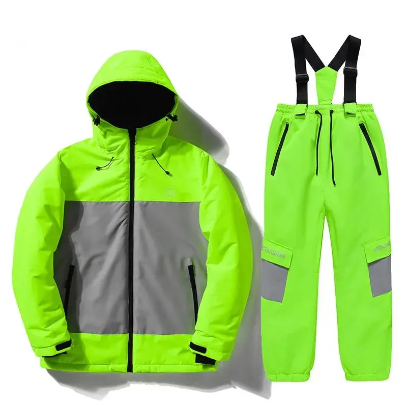 Boys & Girls Ski Outfits Kids Outdoor Snowboard Jacket & Bibs