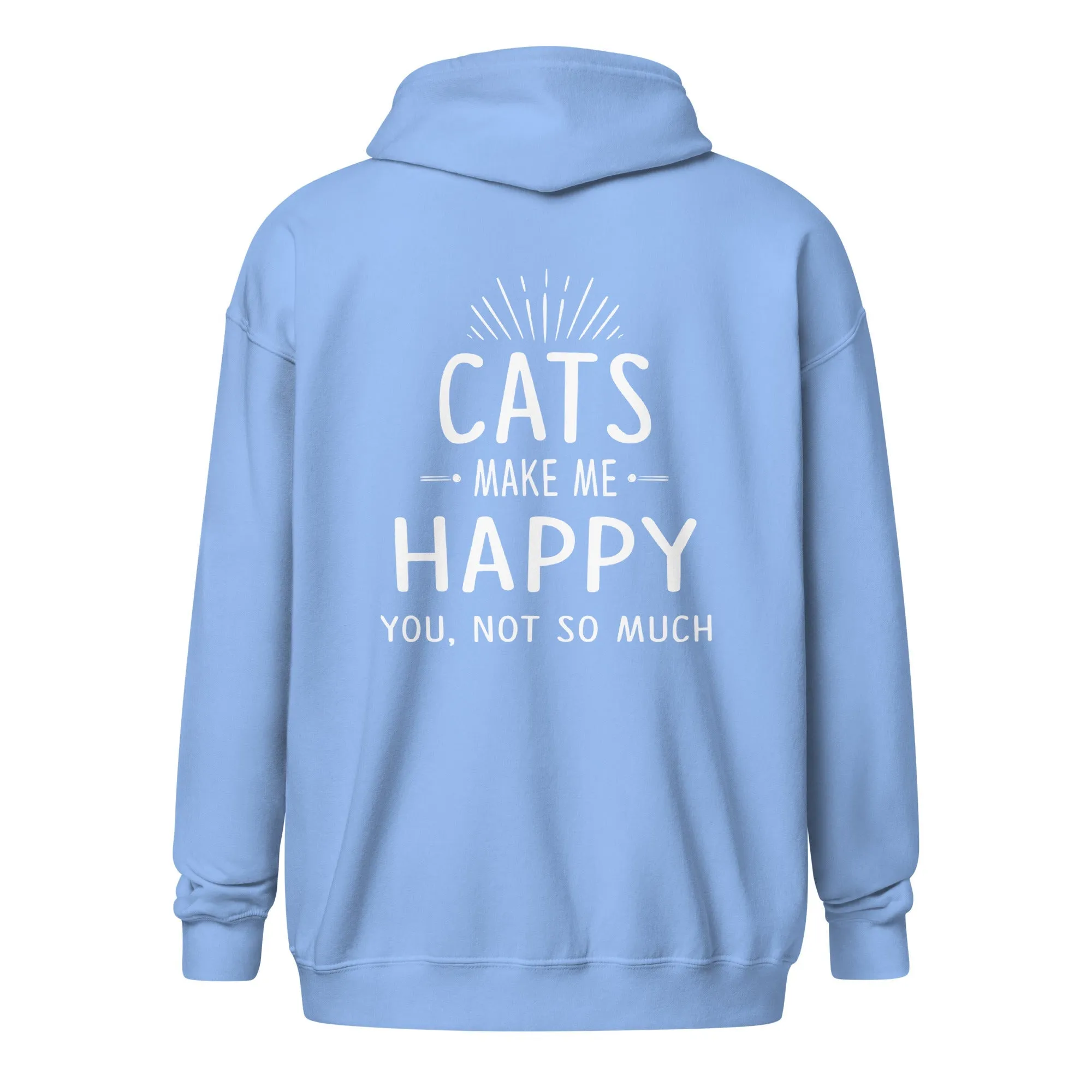 Cats make me happy Unisex Zip Hoodie