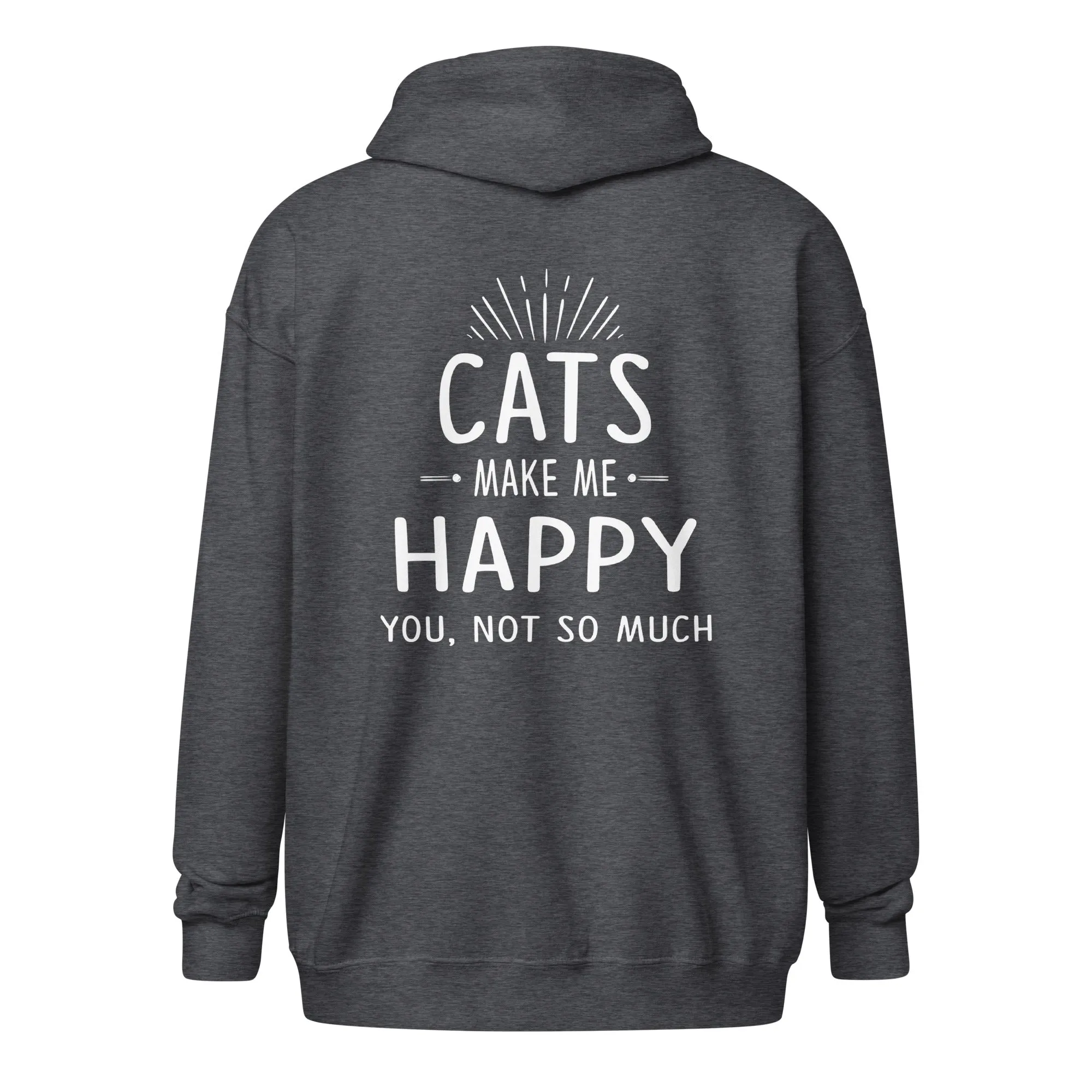 Cats make me happy Unisex Zip Hoodie