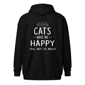 Cats make me happy Unisex Zip Hoodie