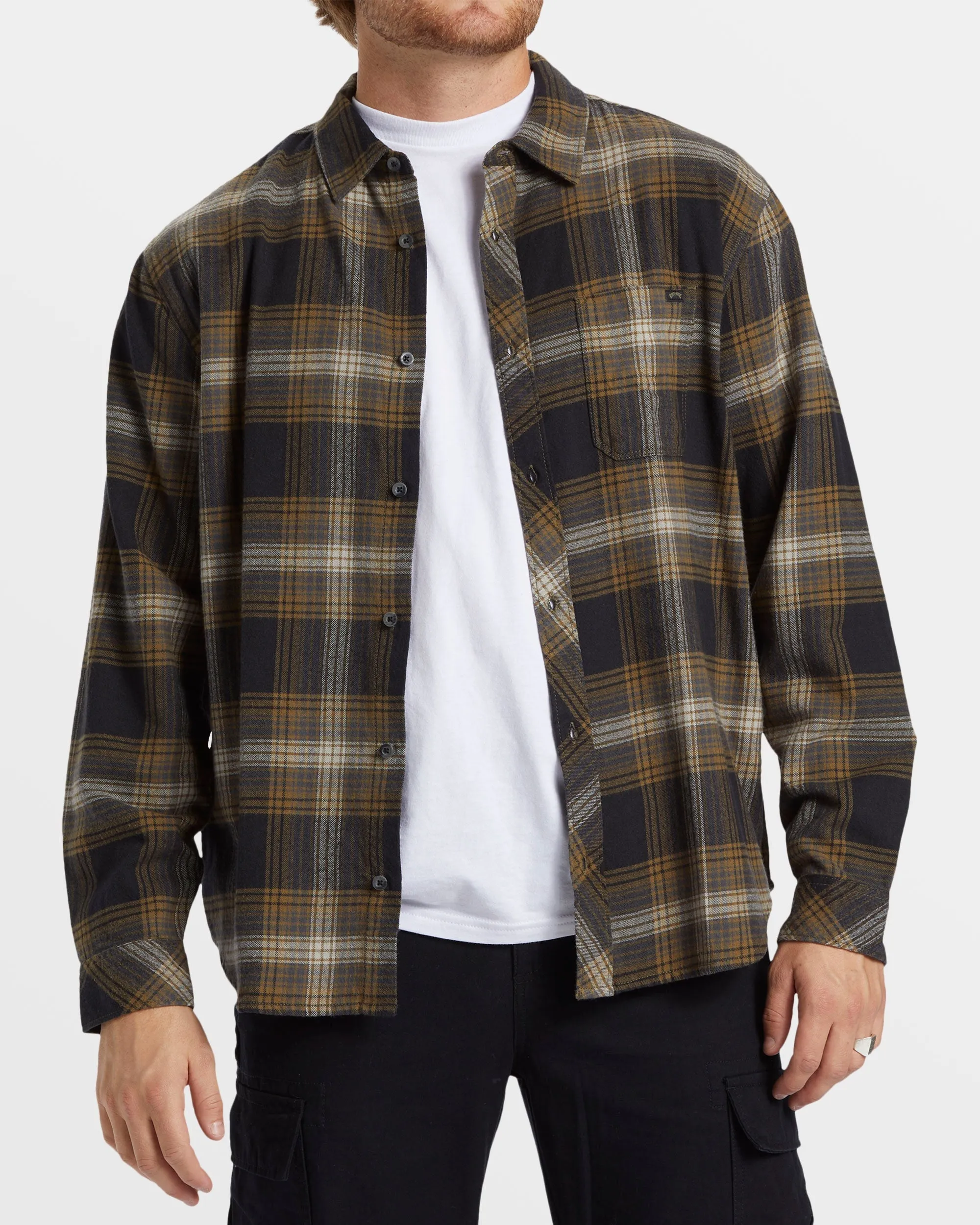 Coastline Long Sleeve Flannel Shirt - Military