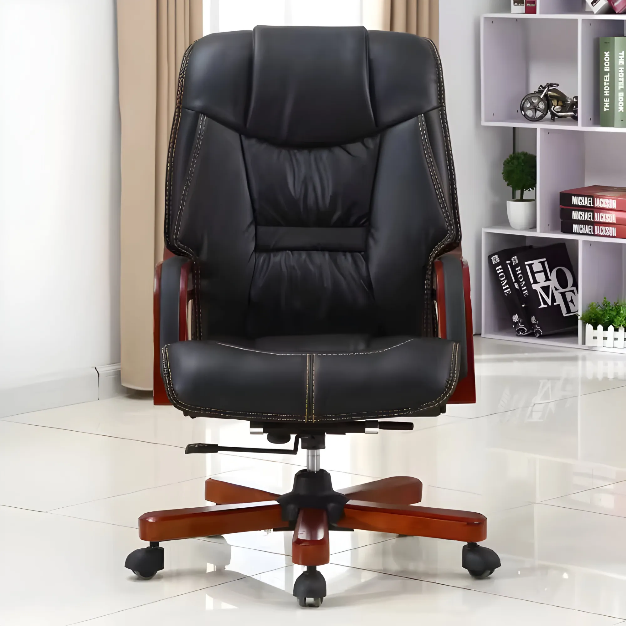 Comfortable High-Back Swivel Leather Executive Office Chair B261