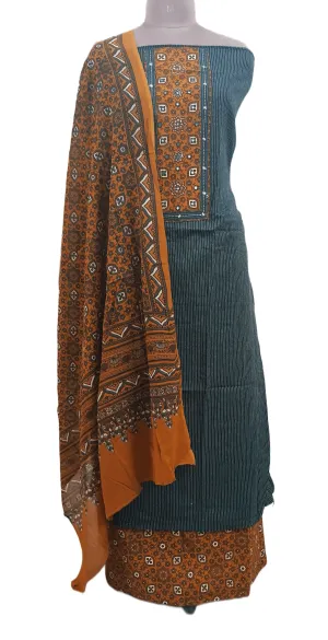 Cotton Kantha Kurta with Ajrakh Dupatta Suit EV26