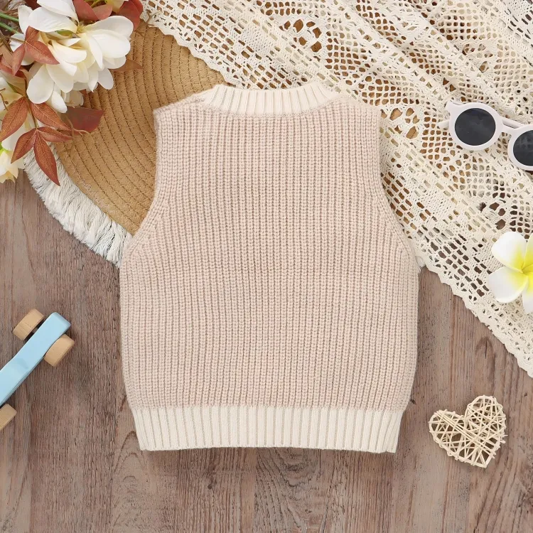 Cute Knitted Baby Sweater Vest