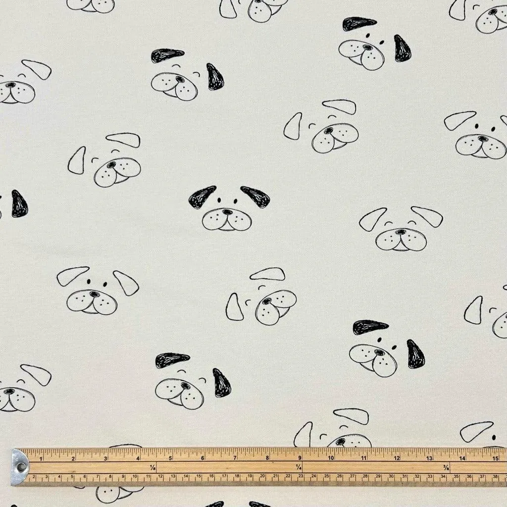 Dog Faces Sweatshirt Fabric