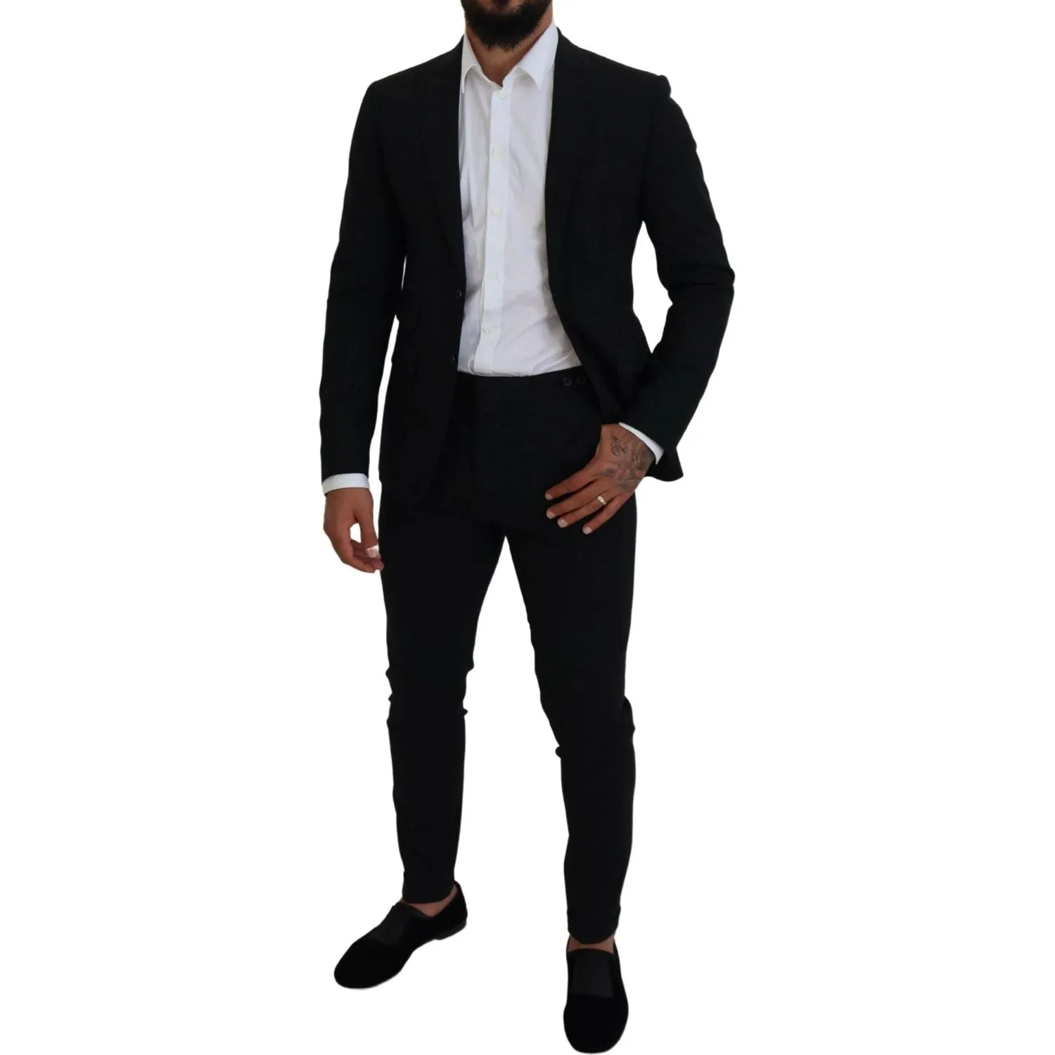 Dsquared² Black Wool Single Breasted 2 Piece LONDON Suit