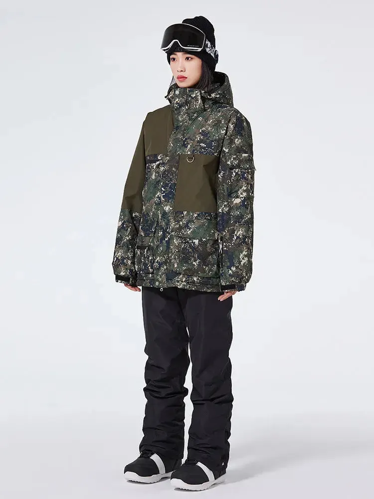 Floral Printed Snow Jackets & Bibs Set for Women