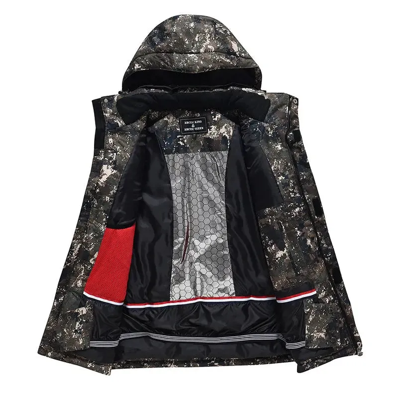 Floral Printed Snow Jackets & Bibs Set for Women