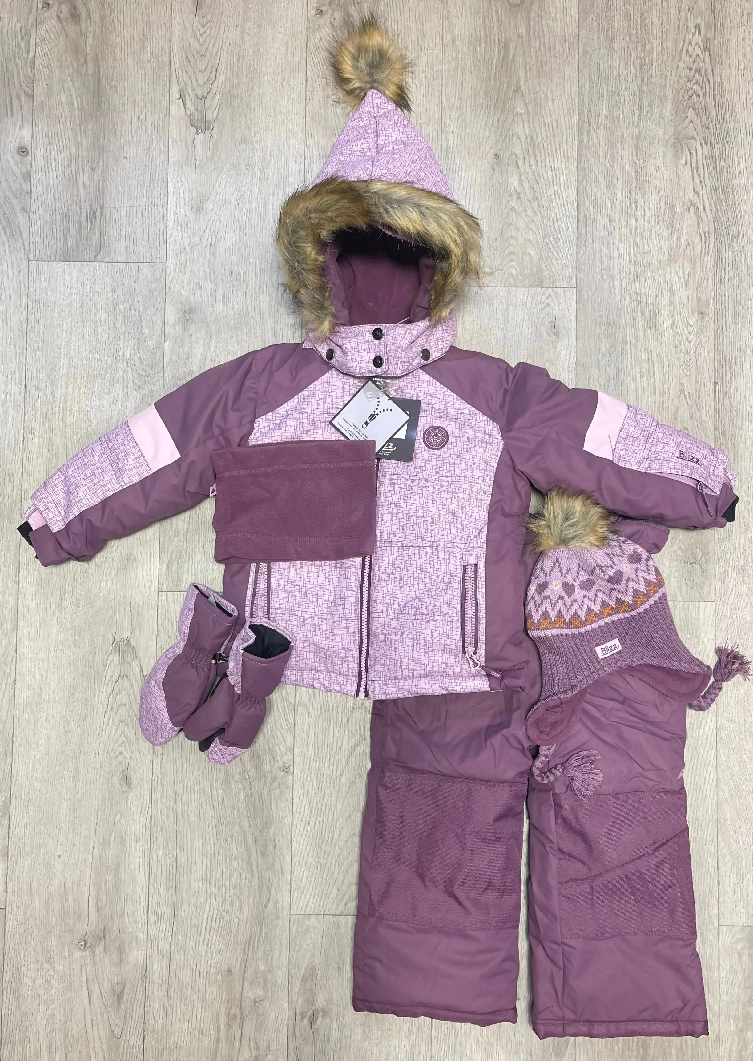 Girls Snowsuit 5 PCS Set - Lavender | Blizz