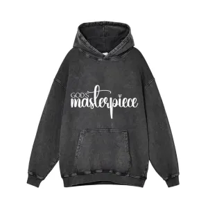 God's Masterpiece Letters Vintage Washed Hoodie