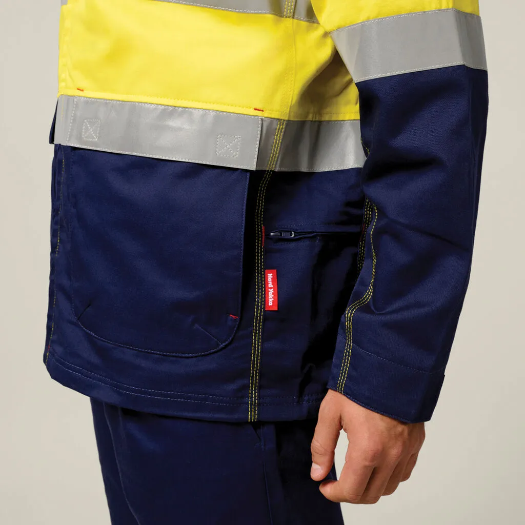 Hard Yakka Core Hi-vis 2 Tone Cotton Drill Taped Jacket (Y06545)