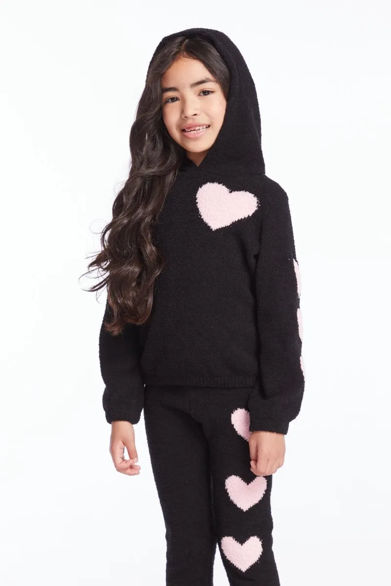 HEART FUZZY FLEECE HOODIE