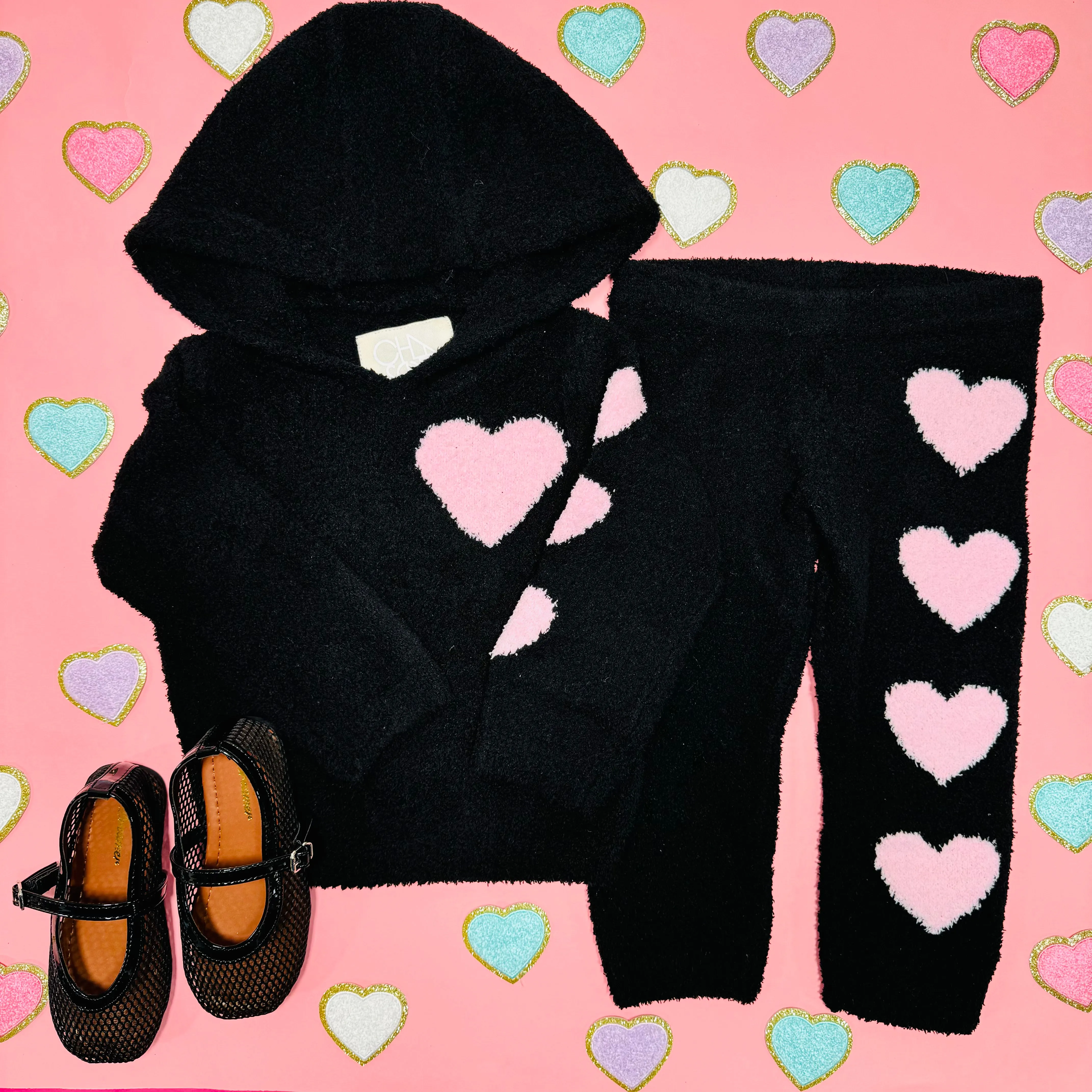 HEART FUZZY FLEECE HOODIE