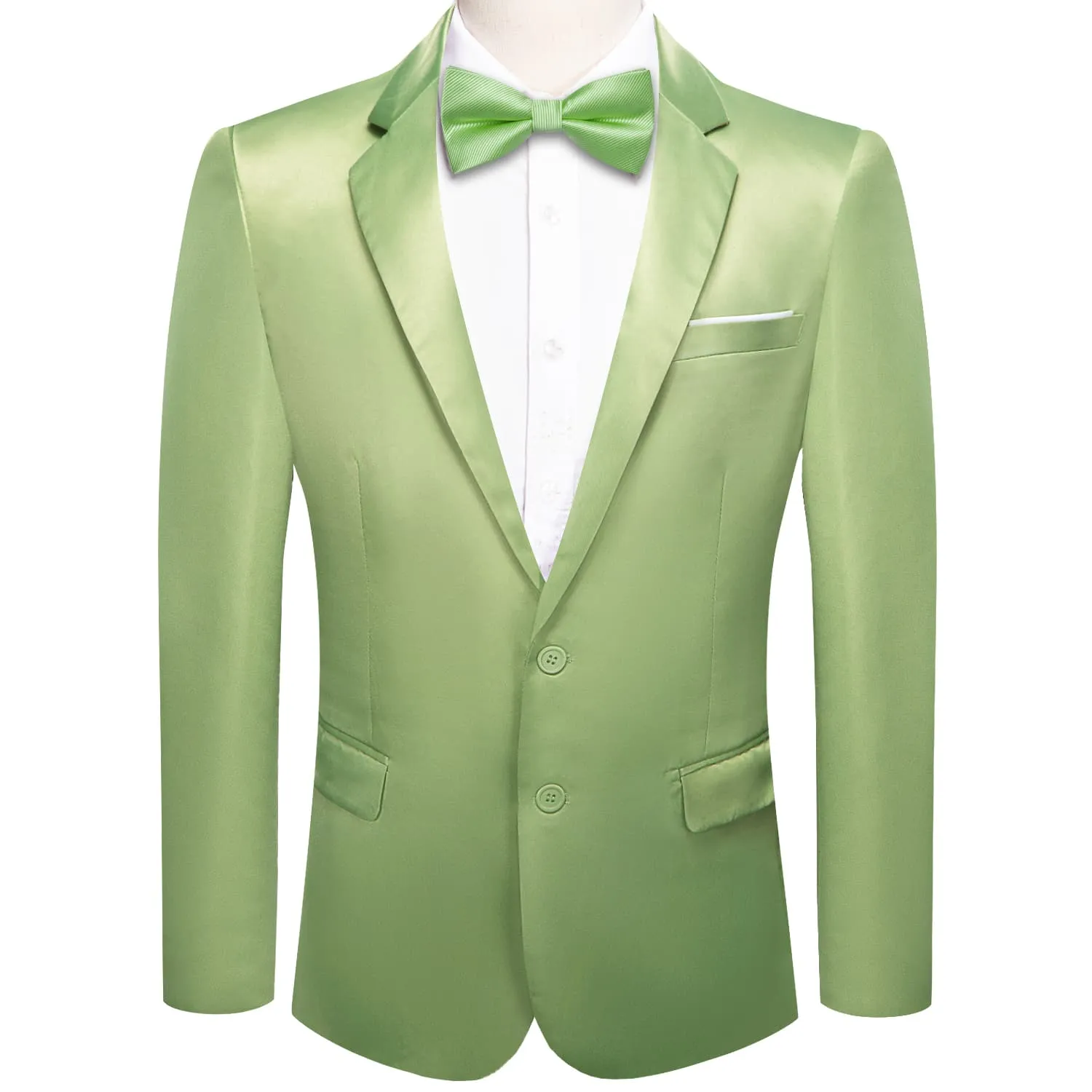 Hi-Tie Blazer Light Green Men's Wedding Business Solid Top Men Suit