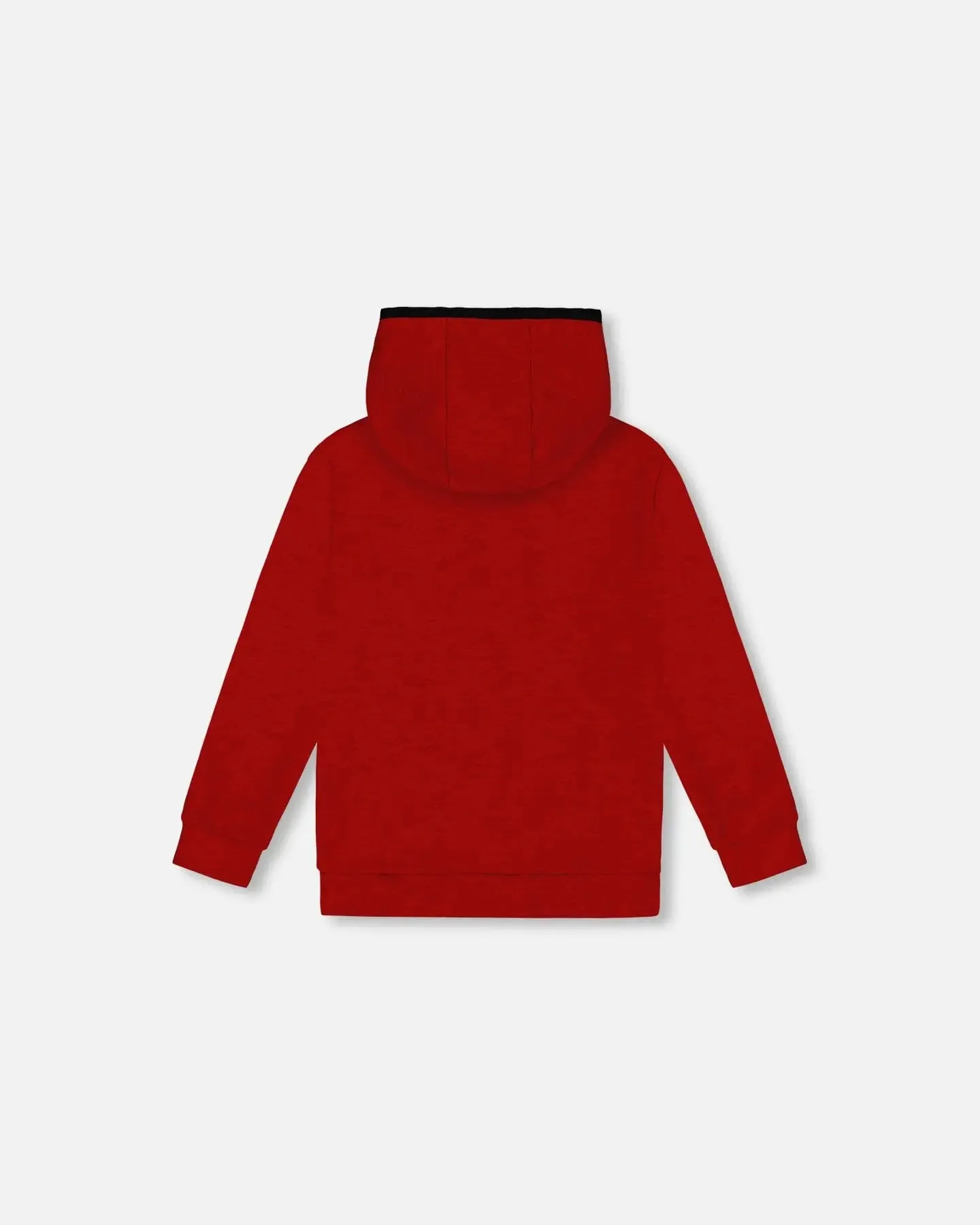 Hooded T-Shirt With Zip Red Mix