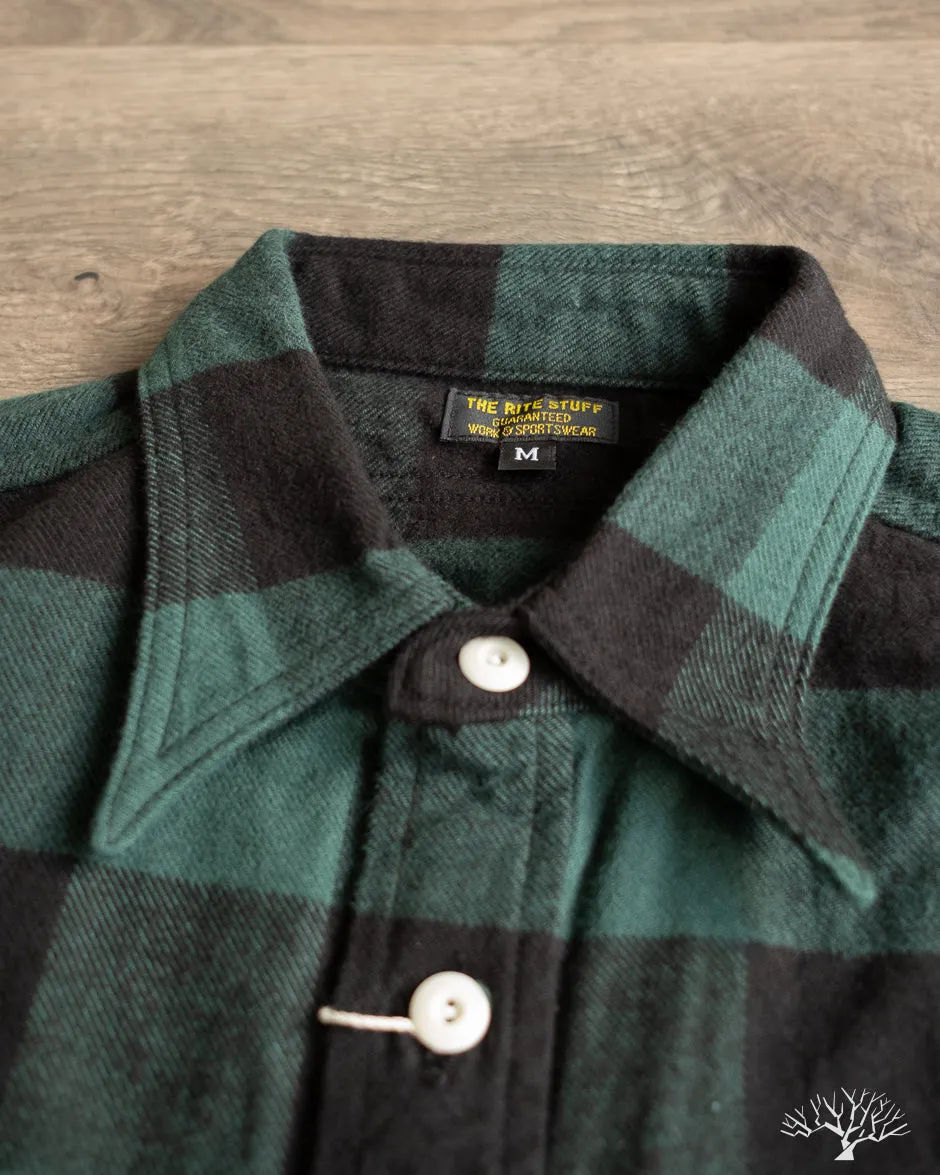 Icebreaker 11oz Buffalo Plaid Flannel Work Shirt - Green