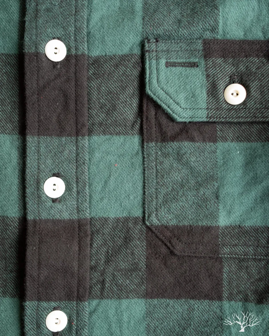 Icebreaker 11oz Buffalo Plaid Flannel Work Shirt - Green