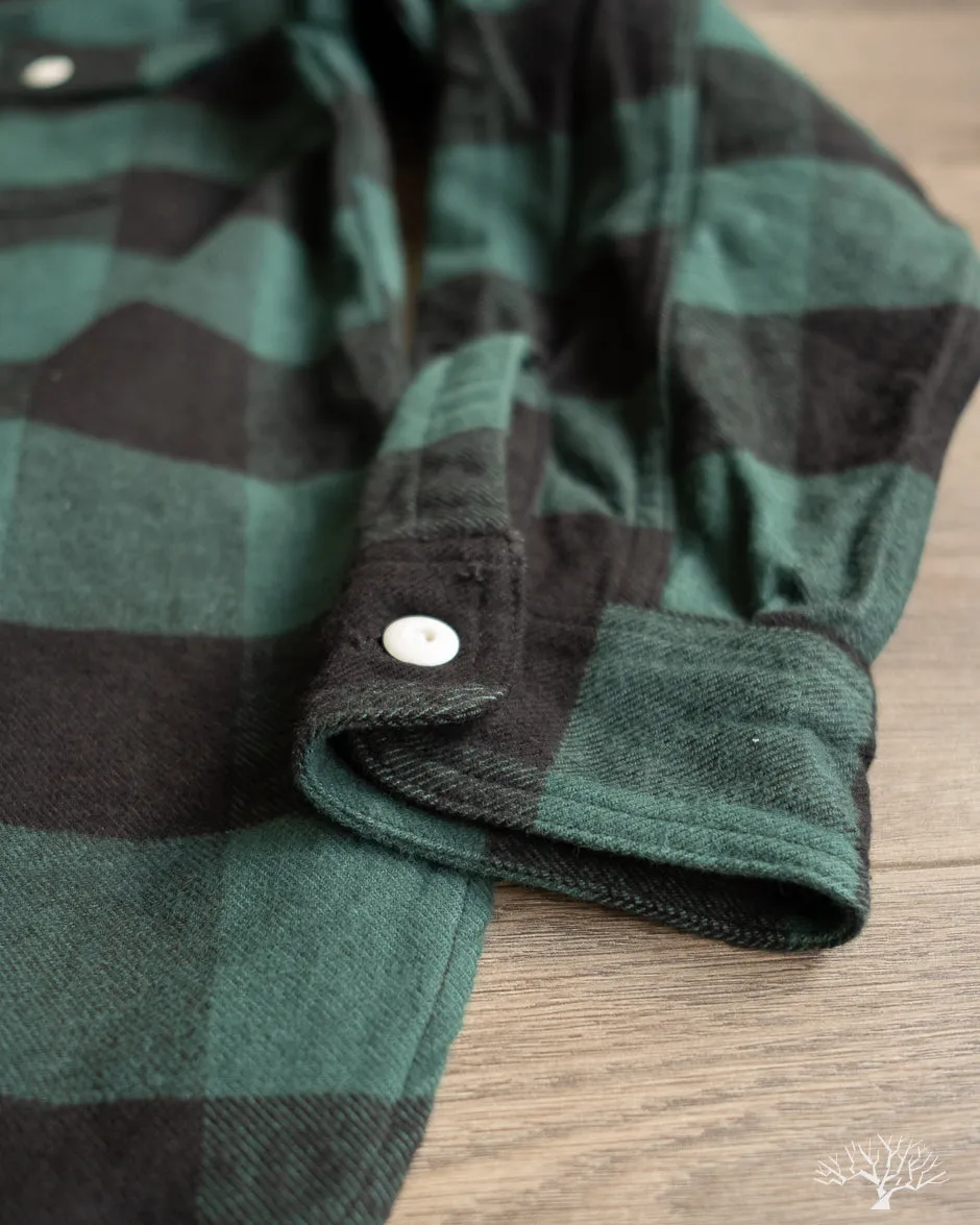 Icebreaker 11oz Buffalo Plaid Flannel Work Shirt - Green