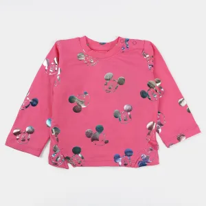 INFANT GIRLS COTTON T-SHIRT CHARACTER - Pink