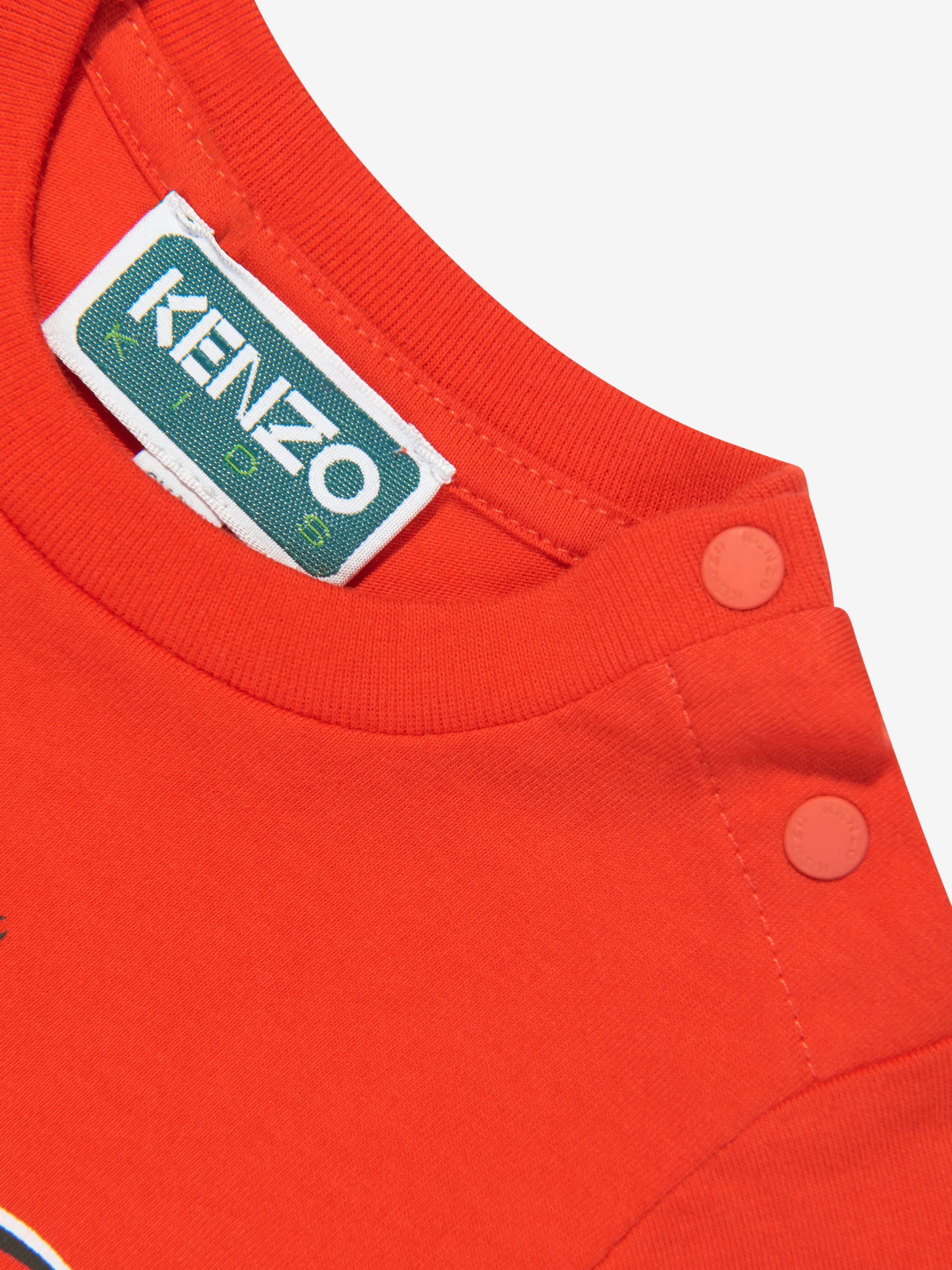 KENZO Baby Boys Organic Cotton Giraffe T-Shirt in Red