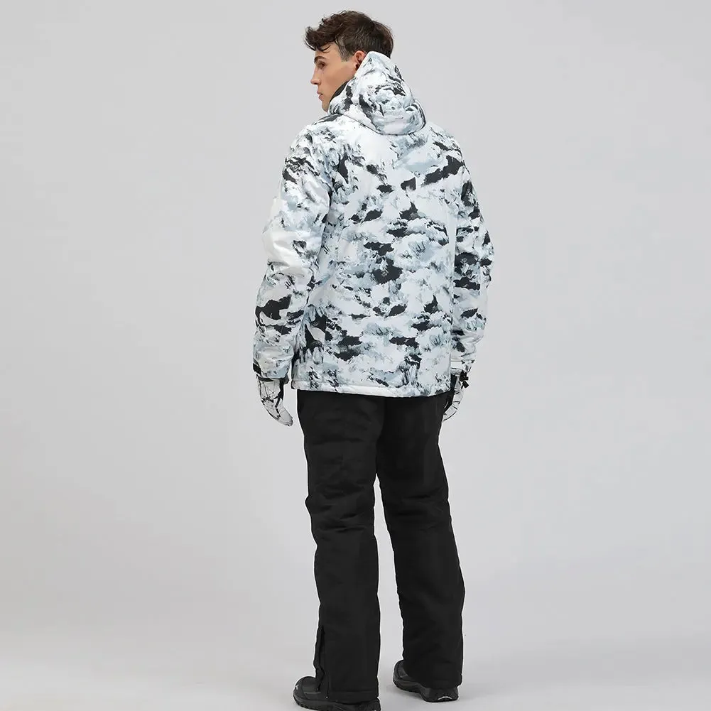 Men Snowboarding Snow Jacket Printed Windproof Coat