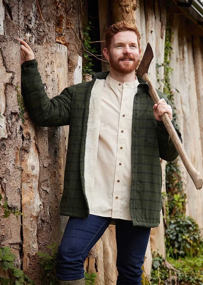 Men’s Flannel Fleece Lined Shirt | Forest Green Check