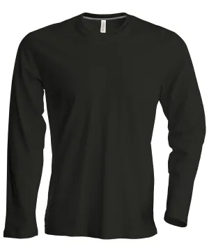 Mens long-sleeved crew neck T-shirt | Black