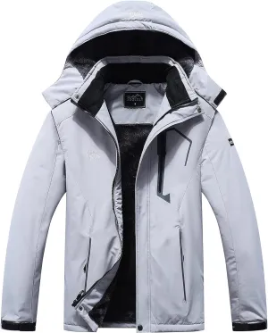 Men'S Ski Jacket Warm Winter Waterproof Windbreaker Hooded Raincoat Snowboarding Jackets