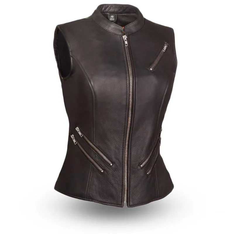 MKL - Melinda Women's Motorcycle Leather Vest