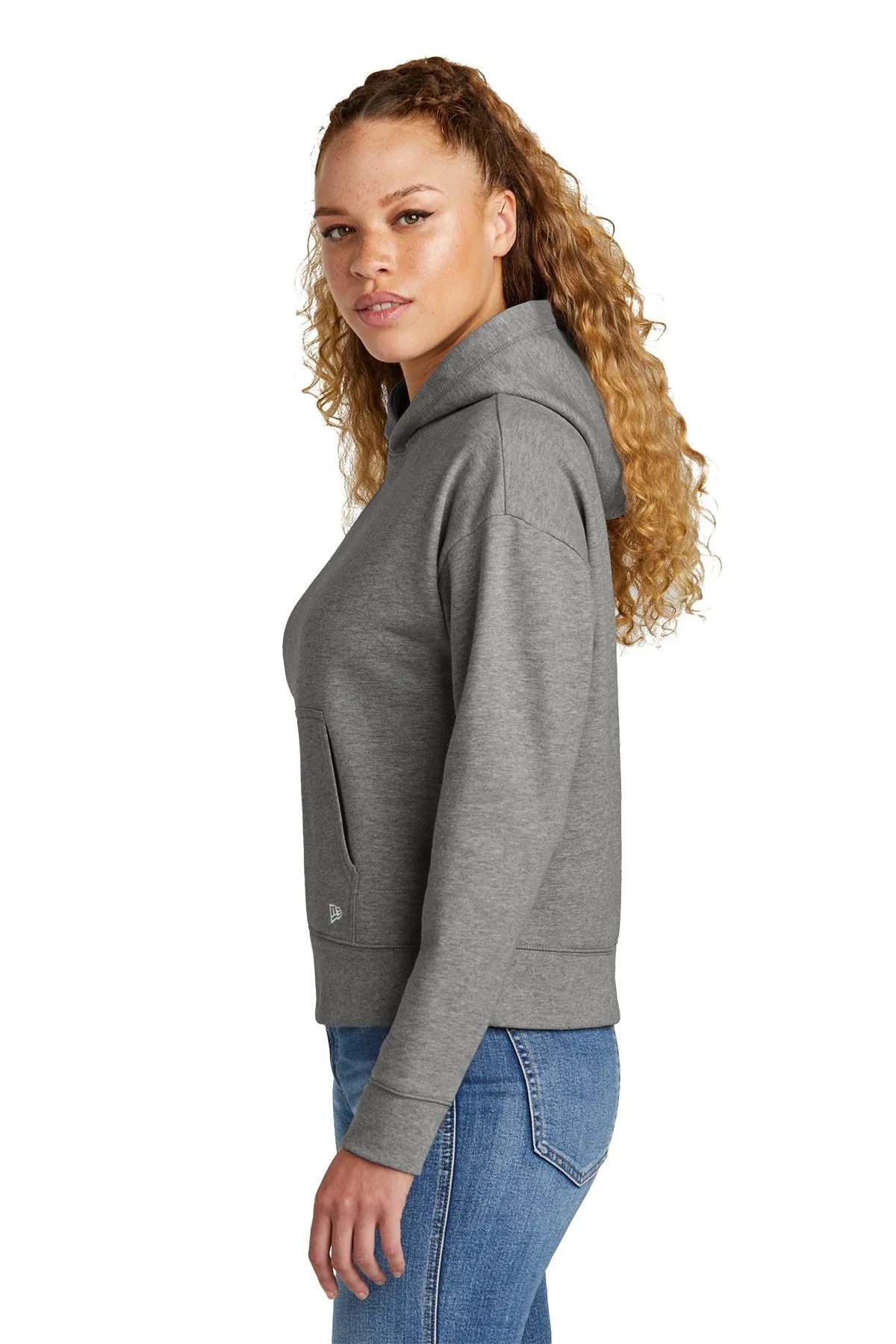 New Era Ladies Comeback Fleece Customized Hoodies, Dark Heather Grey