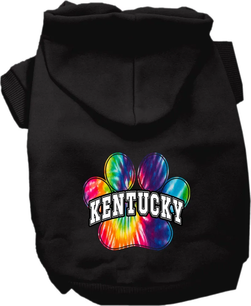 Pet Dog & Cat Screen Printed Hoodie for Medium to Large Pets (Sizes 2XL-6XL), "Kentucky Bright Tie Dye"