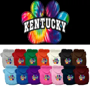 Pet Dog & Cat Screen Printed Hoodie for Medium to Large Pets (Sizes 2XL-6XL), "Kentucky Bright Tie Dye"