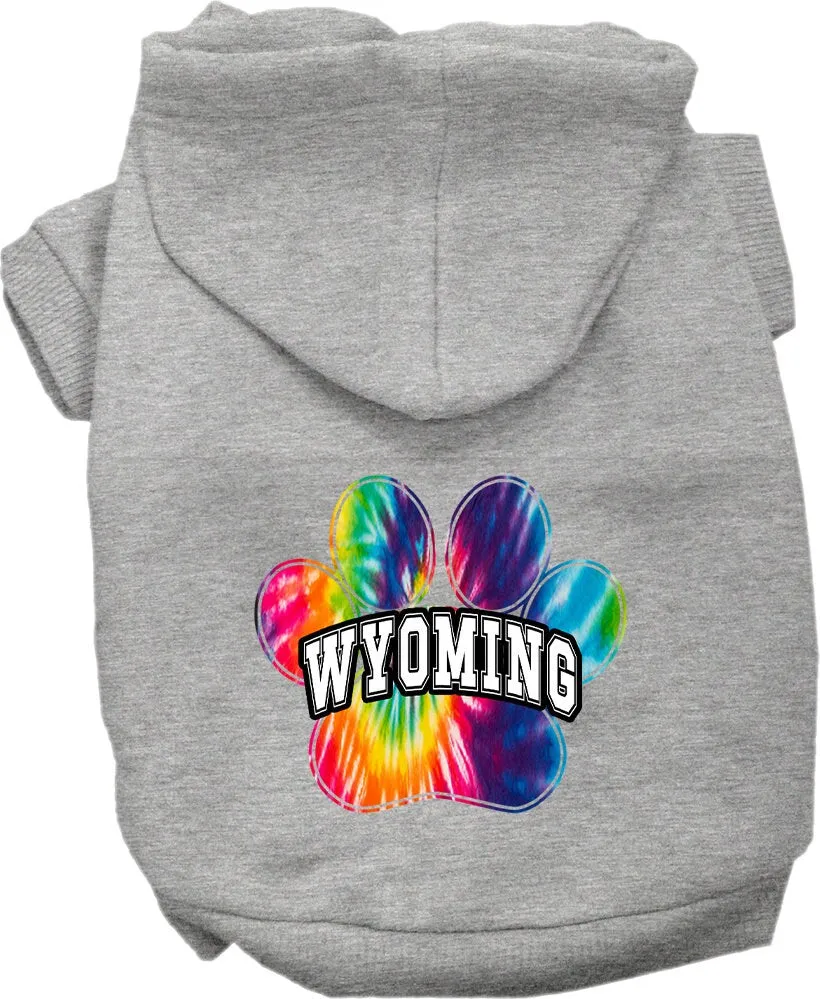 Pet Dog & Cat Screen Printed Hoodie for Medium to Large Pets (Sizes 2XL-6XL), "Wyoming Bright Tie Dye"