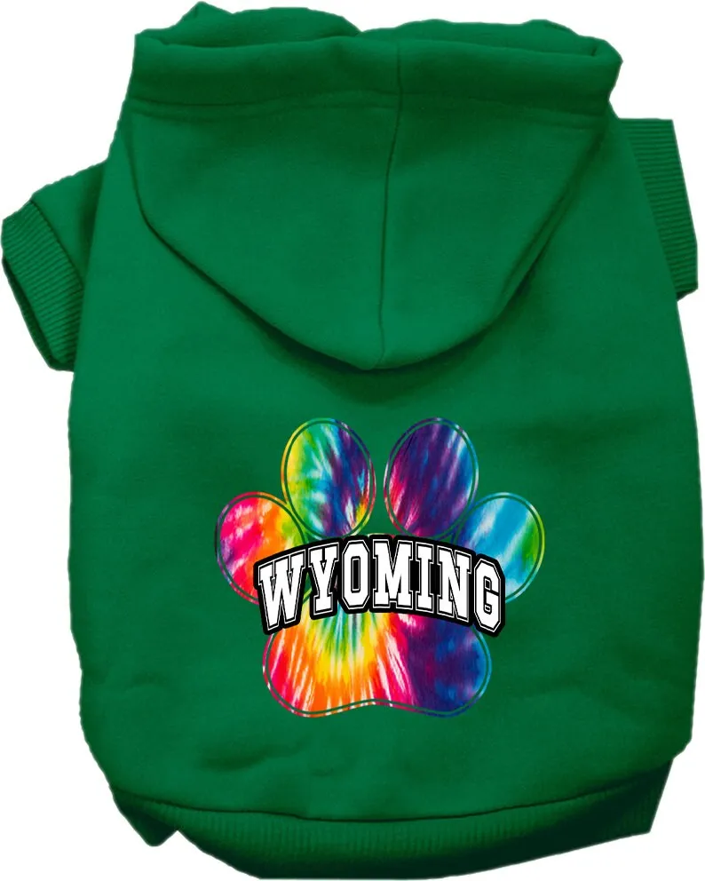 Pet Dog & Cat Screen Printed Hoodie for Medium to Large Pets (Sizes 2XL-6XL), "Wyoming Bright Tie Dye"