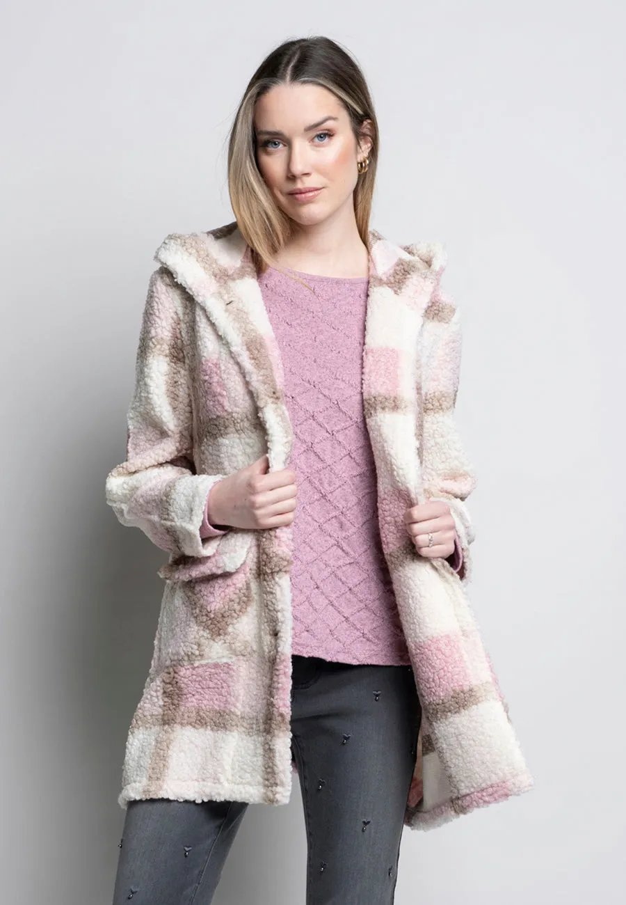 Plaid Fleece Hooded Jacket