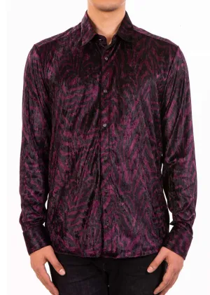 Purple Zebra Crushed Velvet Shirt