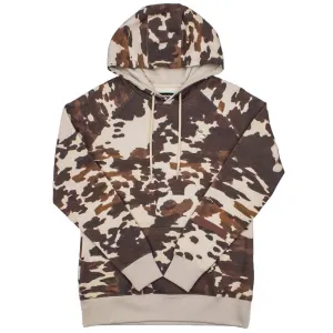 "Plains" Brown/White Cow Print Hoody