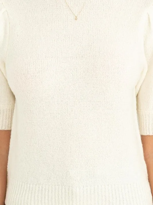 Simply Sweet Puff Sleeve Sweater Top