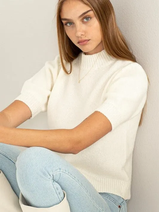 Simply Sweet Puff Sleeve Sweater Top