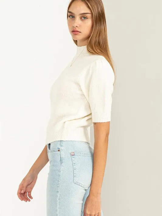 Simply Sweet Puff Sleeve Sweater Top