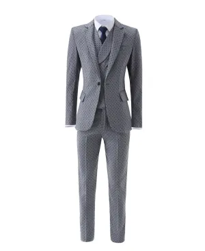 Spot Notch Lapel 3 Pieces Mens Suit (Blazer vest Pants)