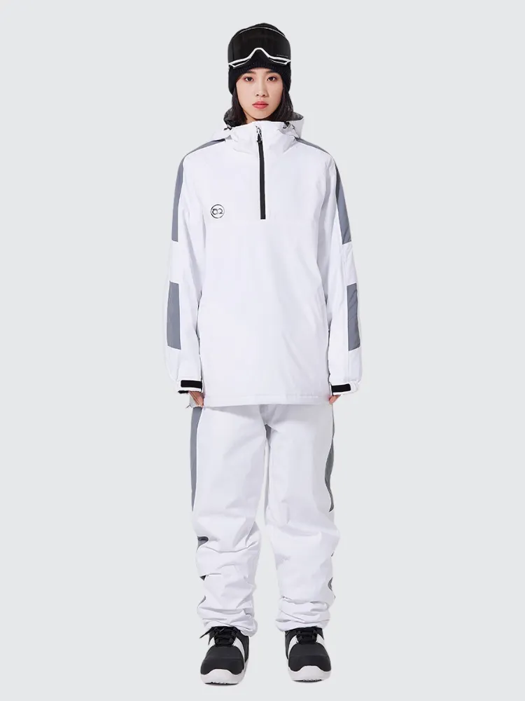 Unisex Reflective Snowsuits 2 Pieces Ski Pullovers & Pants Set