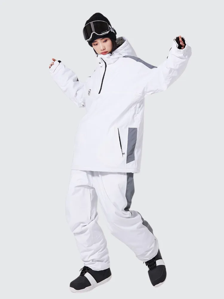 Unisex Reflective Snowsuits 2 Pieces Ski Pullovers & Pants Set