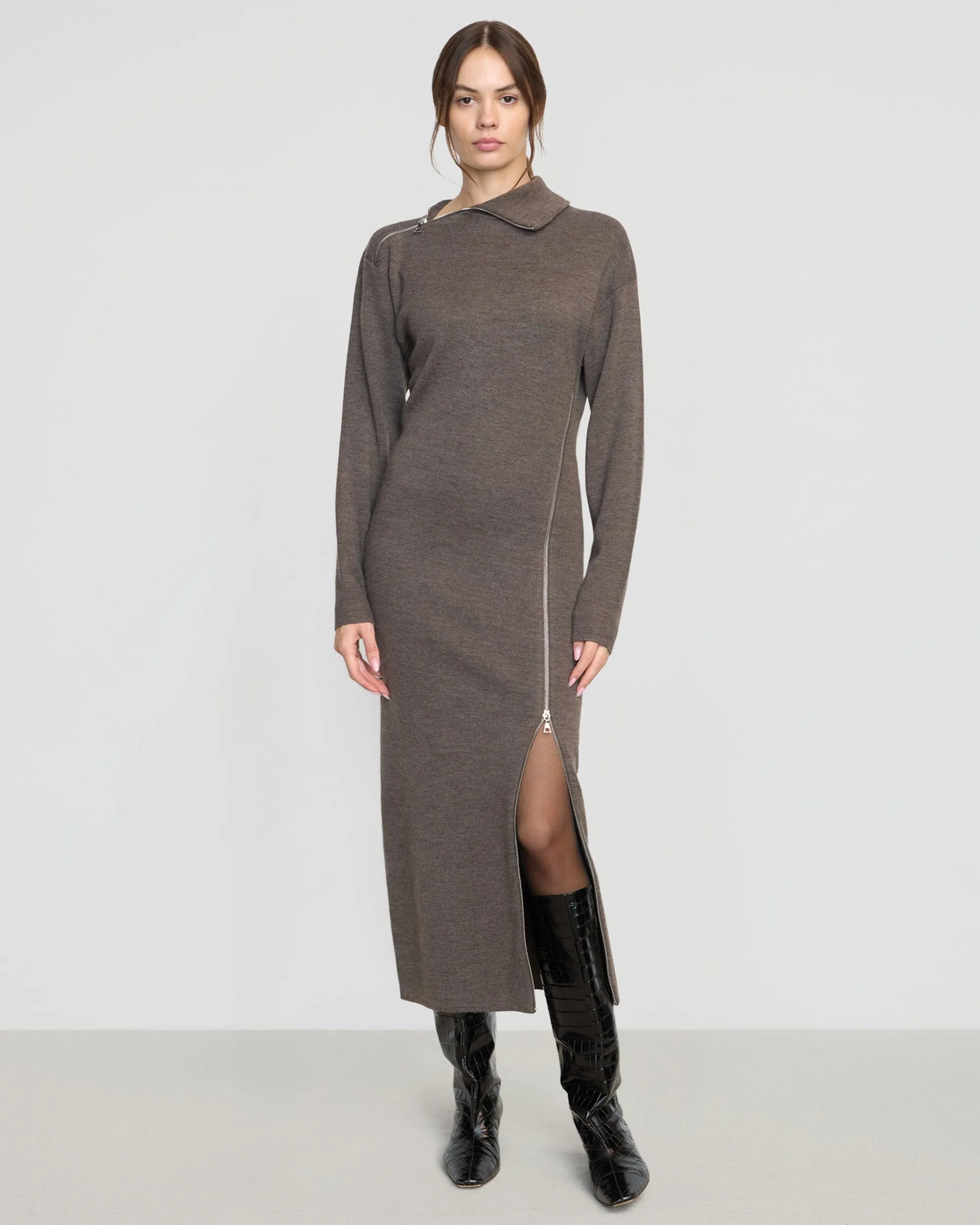 Yara Zipper Sweater Dress